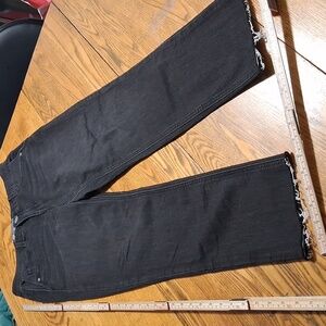 DEMOCRACY Jeans Womens 6 BLACK Faded Denim Preowned AB TECHNOLOGY Used Raw Hem